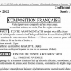 SUJET BEPC 2022 COMPOSITION FRANCAISE Zone-2